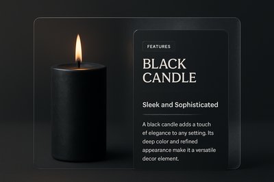 Elegant Black Candle Design for Web Page Layout
