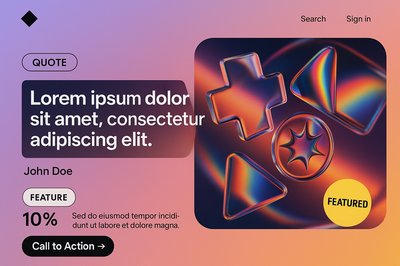 Dynamic Landing Page Design with Geometric Shapes