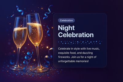 Elegant Night Celebration with Champagne and Confetti