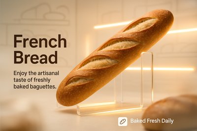 Artistic Display of Freshly Baked French Bread