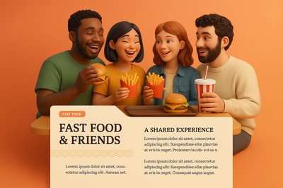 Friends Enjoying Fast Food Together in a Cozy Setting