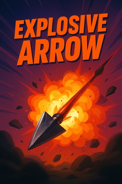 Dynamic Explosive Arrow Illustration with Bold Colors