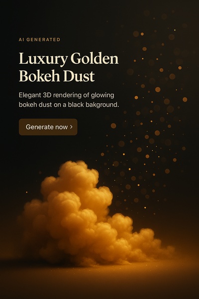 Luxury Golden Bokeh Dust on Black Background - Elegant AI Art