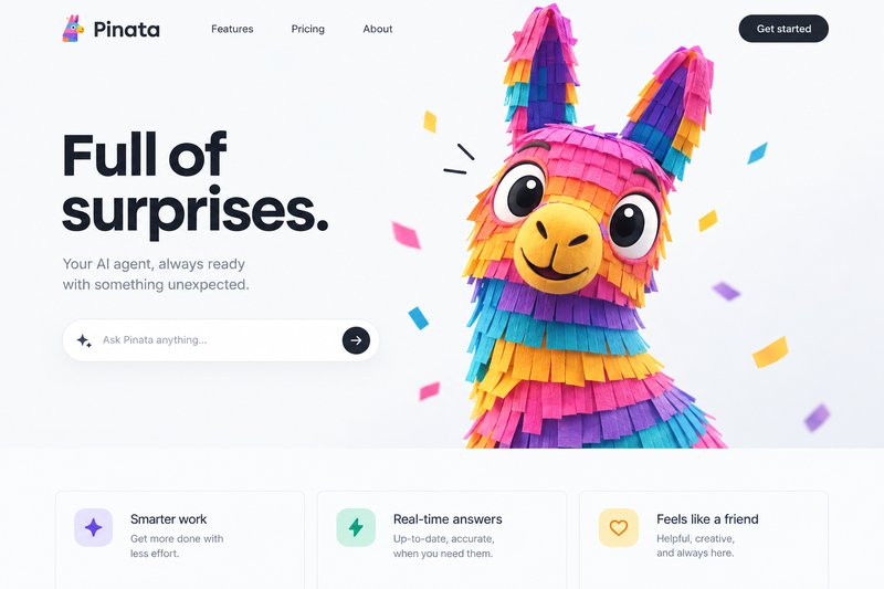 Colorful AI agent landing page