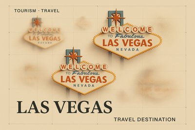 Minimalist Las Vegas Travel Poster with Soft Edges