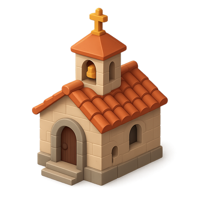 3D Icon of a Monastery Monk's Dwelling