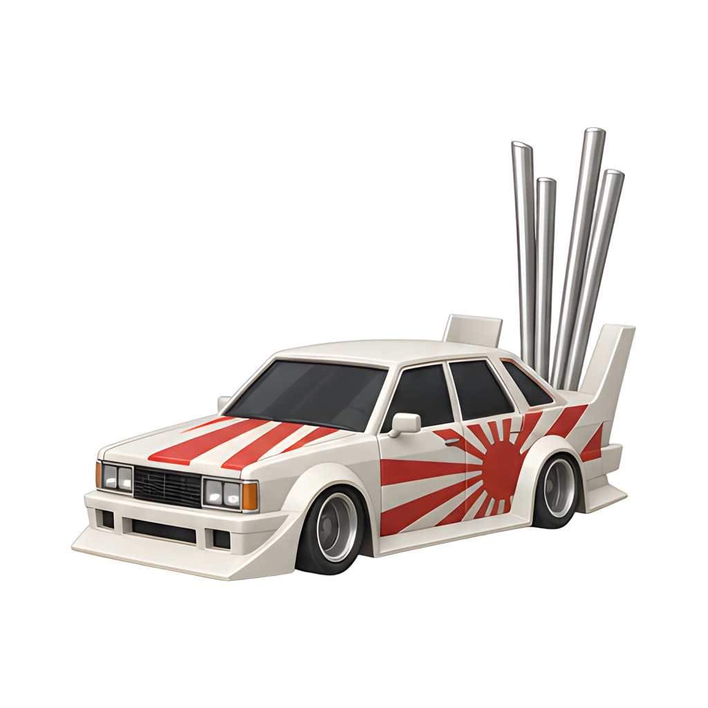 Bosozoku style car with exhausts
