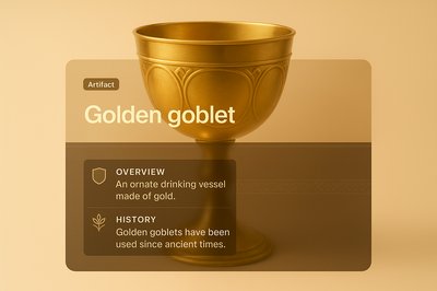 Elegant Golden Goblet with Informative Overlay