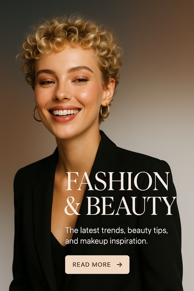 Stylish Blonde Model Smiling in Fashion and Beauty Theme