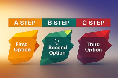 Geometric Infographic Steps with Colorful Design Elements
