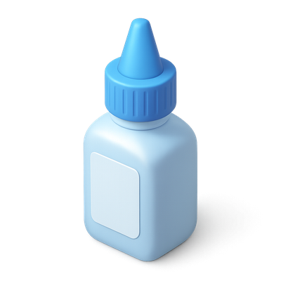 Stylish 3D Eye Drops Bottle Icon with Isometric Design