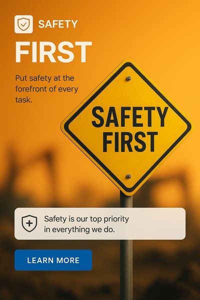 Safety First Graphic for Awareness Campaign