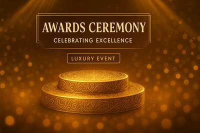 Elegant Awards Ceremony Graphic with Golden Elements