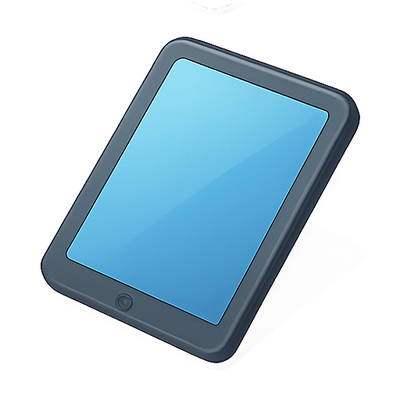 Flat Design Tablet Mockup with Blue Screen