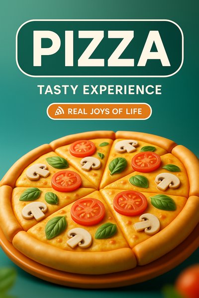 3D Pizza Illustration with Tasty Experience Theme