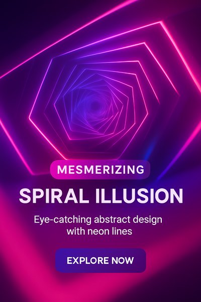 Abstract Neon Spiral Illusion Design for Creative Projects