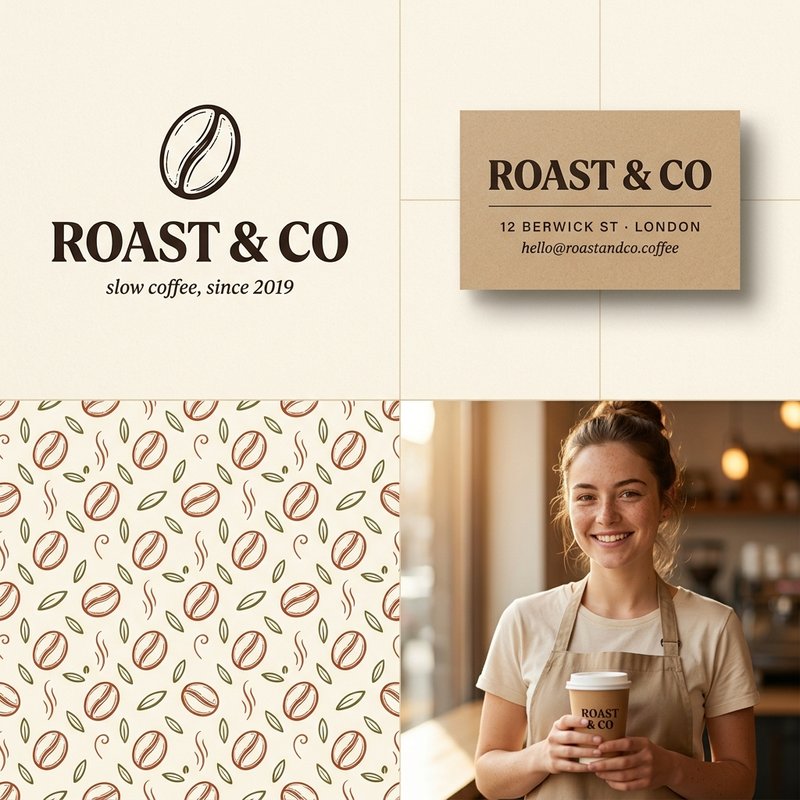 Warm organic coffee brand sheet