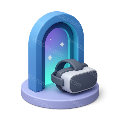 Stylish 3D Portal Icon for Virtual Reality Experience