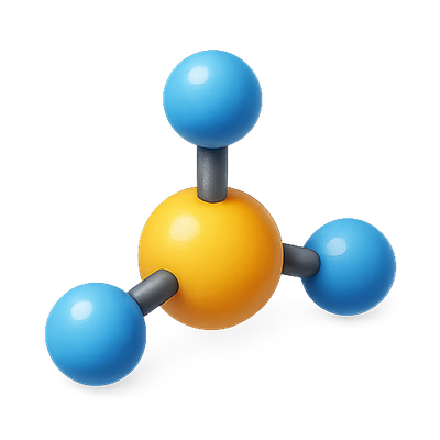 3D Molecular Model with Colorful Atoms