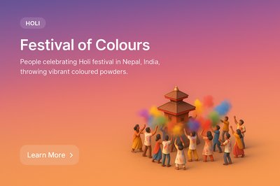 Holi Festival Celebration in Nepal - Colorful Scene