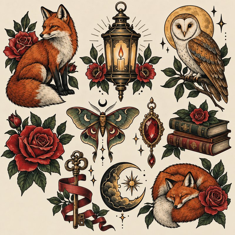 neo-traditional tattoo design elements