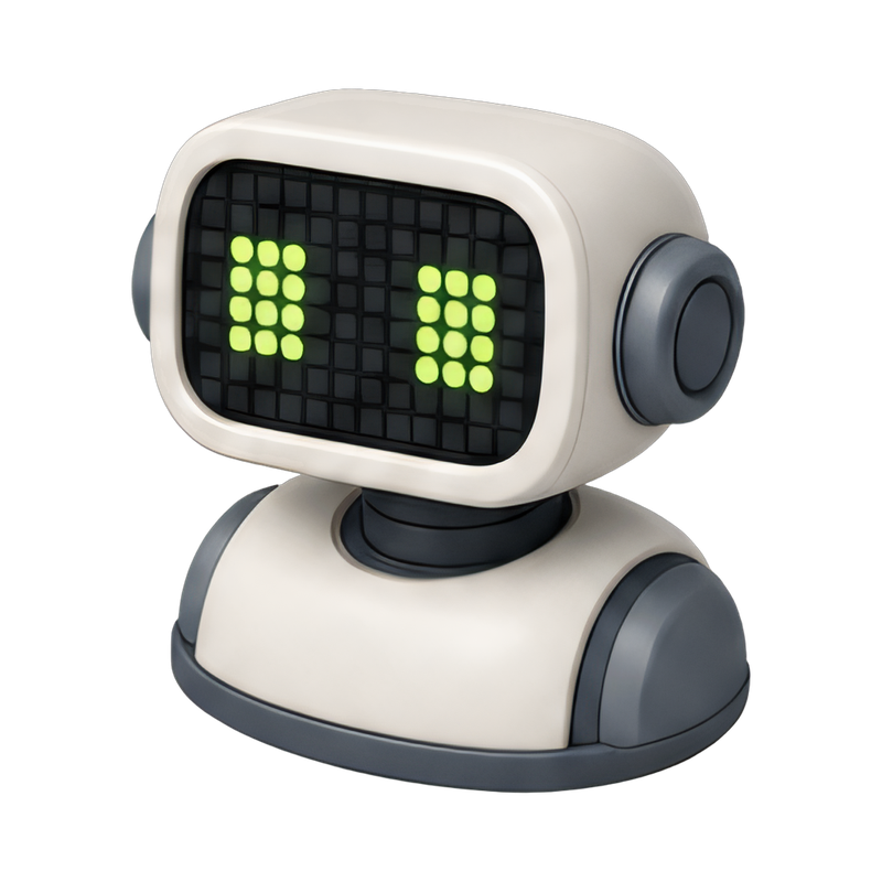 robot bust with LED face