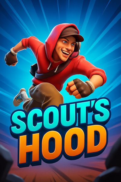 Dynamic Scout's Hood Illustration with Bold Colors