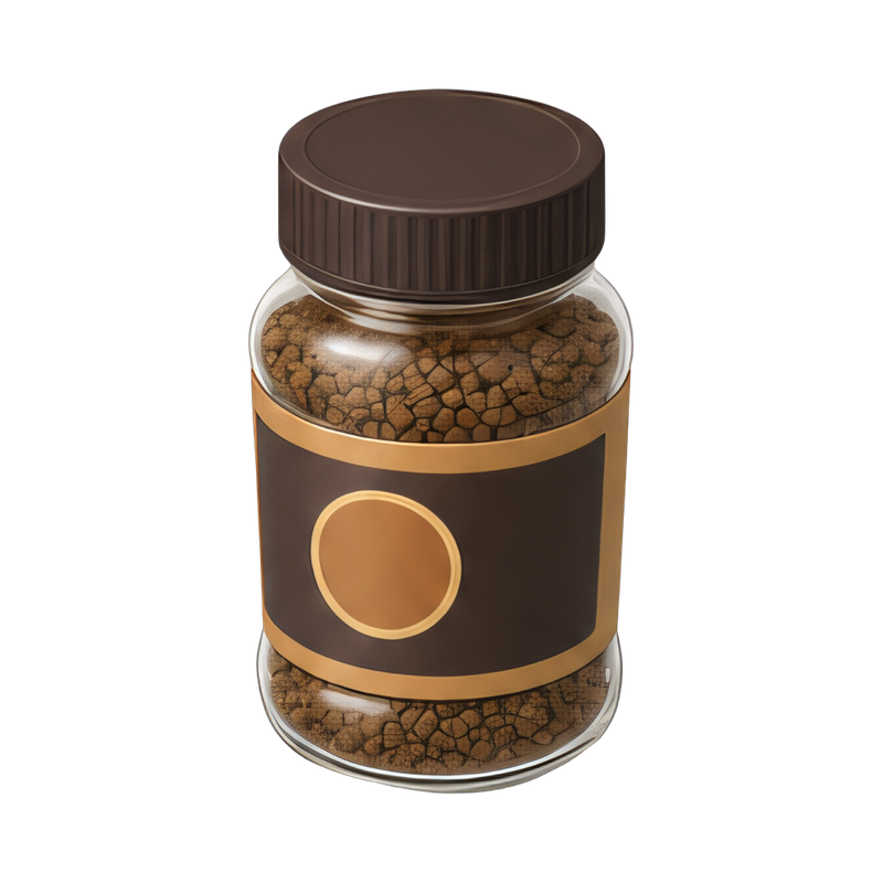 Instant coffee jar on table