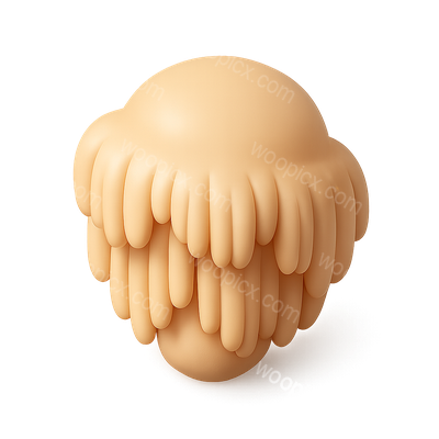 Stylized Shaggy Lion Mane 3D Icon with Isometric View