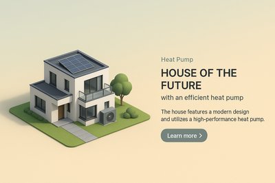 Futuristic Modern House with Heat Pump in 3D Design