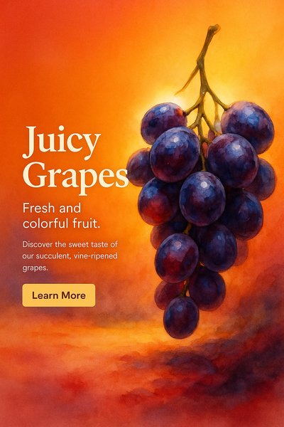 Vibrant Grapes Illustration for Fresh Fruit Promotion