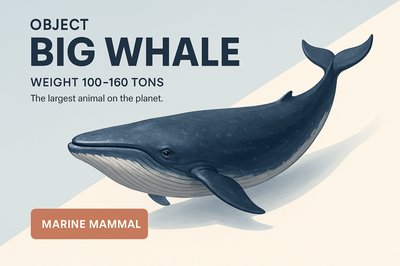 Dynamic Whale Illustration with Modern Typography