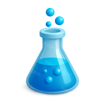Stylized 3D Laboratory Flask with Bubbles