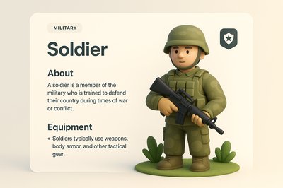 3D Illustration of a Soldier in Military Gear