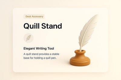 Elegant 3D Illustration of a Quill Stand for Desk Accessories