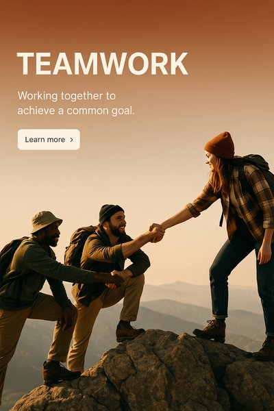 Teamwork at the Mountain Top: Friends Collaborating