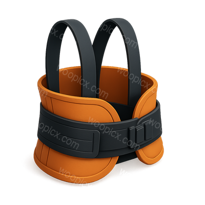 Stylish 3D Icon of an Orange and Black Harness