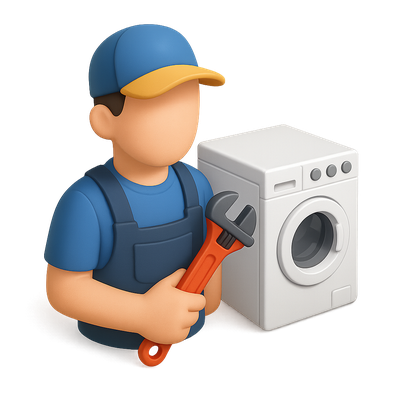 3D Appliance Repair Technician Icon in Isometric View