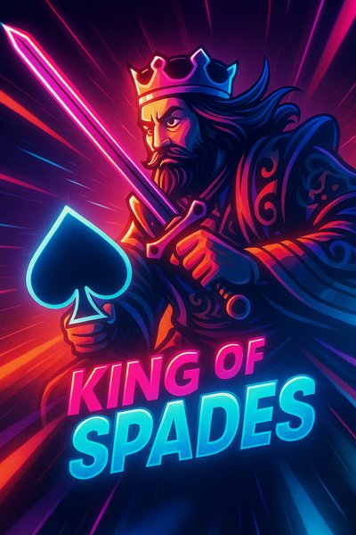 Dynamic King of Spades Illustration with Neon Effects