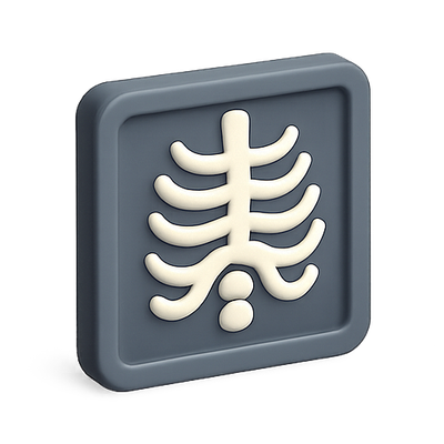 Stylized Ribcage Icon in Minimalist Design