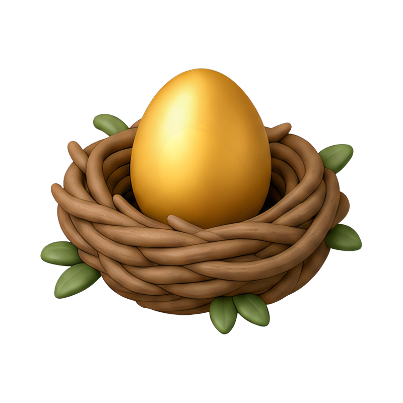 golden egg in a nest