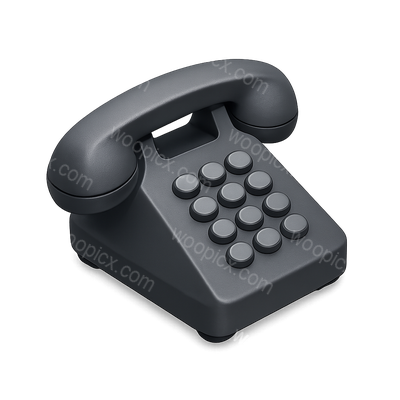 Stylish 3D Landline Phone Icon in Isometric View