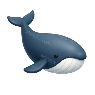3D Bowhead Whale Icon in Isometric View