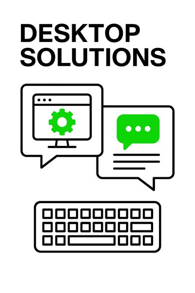 Modern Graphic Illustrating Desktop Solutions Concept