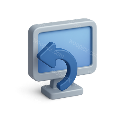 3D Undo Icon with Volumetric Design for Computer Applications