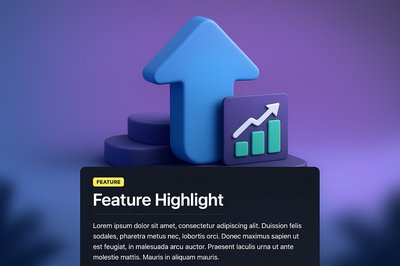 3D Feature Highlight Graphic with Charts