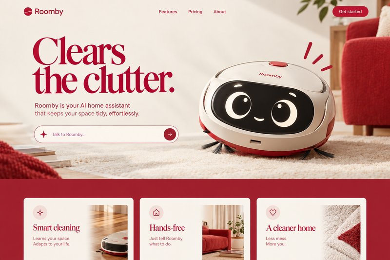 AI agent landing page design