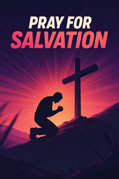 Dynamic Silhouette of Prayer at Sunrise by the Cross