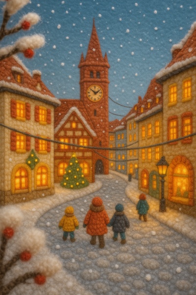 Charming Woolen Scene of Basel's Old Town in Winter