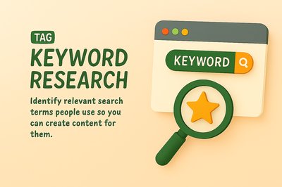 Keyword Research Concept Illustration with Magnifying Glass